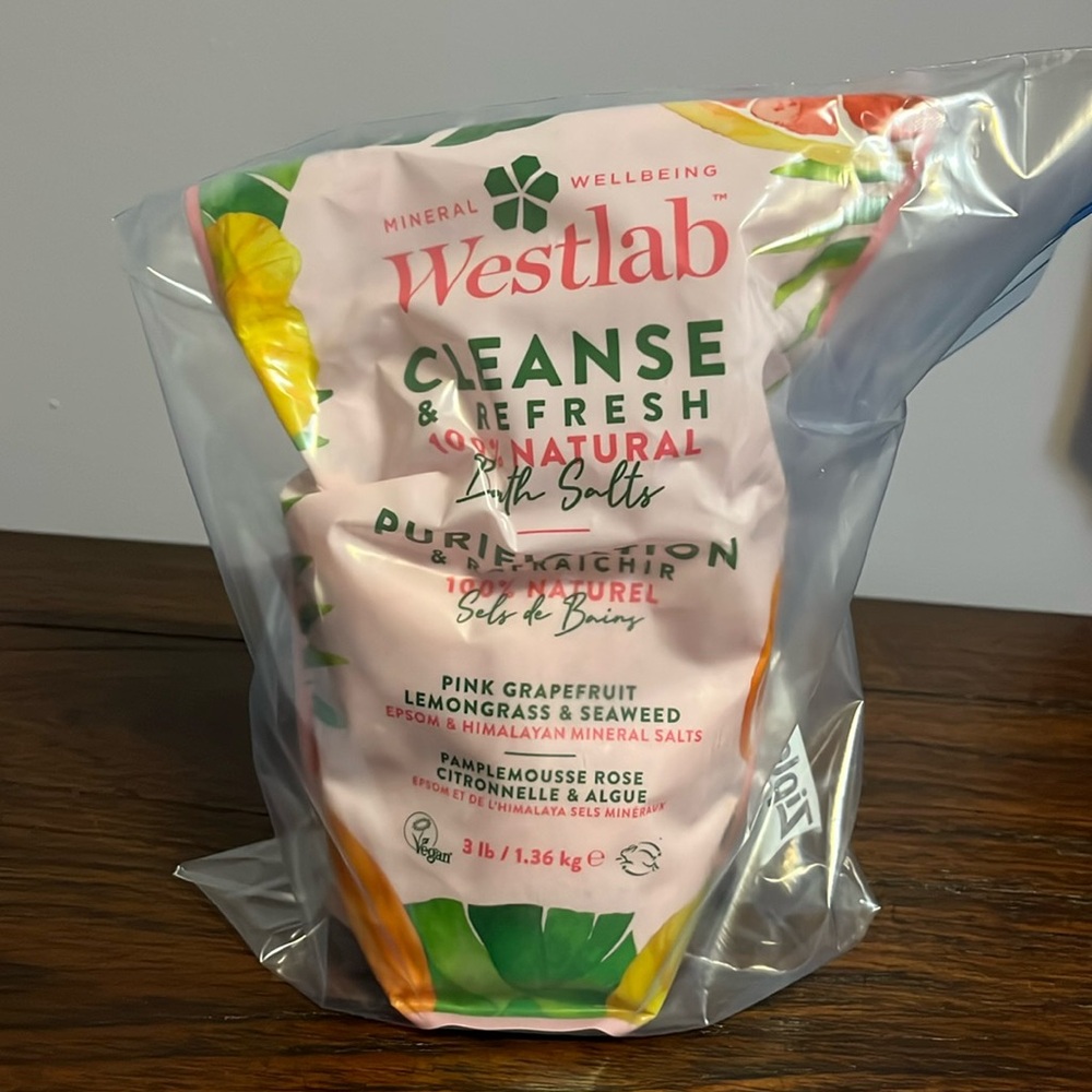 $3 Add-On Bath Salts Westlab Cleanse Refresh Pink Grapefruit Lemongrass Seaweed